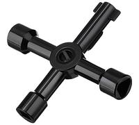 WILLBOND 4 vías llave de utilidad multifunción para Gas de Agua Eléctrica Caja de Farmacia Llave de apertura, Negro
