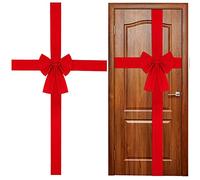 WILLBOND Cinta para puerta de gabinete de Navidad, arco grande, color rojo, corona de Navidad, arco de árbol de Navidad, decoración para decoración de árbol de Navidad, puerta, suministros de fiesta
