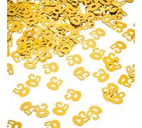 WILLBOND - Confeti de oro de 50 aniversario, confeti número 50, 50 confeti de fiesta, 1 paquete (700 piezas)