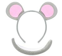 WILLBOND Conjunto de Disfraz de Animal Set de Disfraz Animal de Diadema de Oreja Cola Disfraces Elegante Accesorio de Decoración de Fiesta (Ratón)