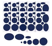 WILLBOND - Parche de reparación de nailon (80 piezas, parche autoadhesivo, parche de bolsa de dormir para ropa de tienda, 8 tamaños en forma redonda y ovalada (azul oscuro)