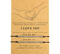 WILLBOND Pulsera Código Morse de San Valentín Regalo Pulsera de Familia Pareja de Amistad de I Love You (Cuentas de Plata)