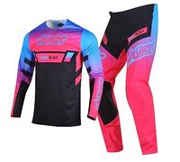 Willbros Combinación de Pantalones Camiseta Motocross Maillot Jersey Moto Motocicleta de Enduro MX MTB BMX Ciclismo Cross Hombres Mujeres Rosa (Jersey XL Pants 36)