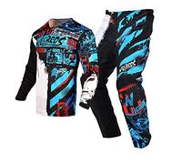 Willbros Juventud Combo de Pantalón y Camiseta de Motocross MX Conjunto de Motocrós Niños Traje de Carreras Niños Niñas Azul YXXL