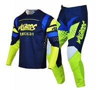Willbros Pantalones de Camiseta de Motocross Traje Hombres Bicicleta Sucia Gear Set MX Fuera del Camino Montando Adulta Ropa de Carrera Azul Amarilla (Jersey XL Pants 36)