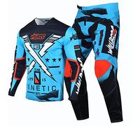 Willbros Pantalones de Jersey Camiseta de Motocross Traje Fuera del Camino Bicicleta Sucia Montando MX Ropa de Carreras Azul (Jersey XL Pants 36)