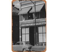 William Allen White: What's the Matter with Kansas Movie Poster Retro Metal Tin Sign Wall Art Metal Tin Sign, Cueva, Bar, Club, Letrero de metal de hojalata de 8 x 12 pulgadas