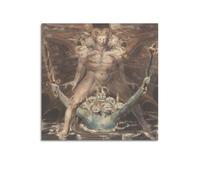 William Blake - Póster decorativo de pared de El gran dragón rojo y la bestia del mar de William Blake para dormitorio, moderno, impresión para el hogar, 50 x 50 cm