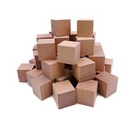 William Craft 130 cubos de madera natural de 1 pulgada, bloques sin acabar, cubos para manualidades y regalos