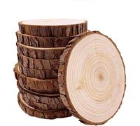 William Craft Rodajas de Madera Diámetro 11-12 cm 10pcs Troncos Decoración Apto para Pirograbador, Pintura, Navidad