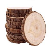 William Craft Rodajas de Madera Diámetro 11-12 cm 10pcs Troncos Decoración Apto para Pirograbador, Pintura, Navidad