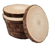 William Craft Rodajas de Madera Diámetro 13-14 cm 9pcs Troncos Madera Decoracion Apto para Pirograbador de Madera, Pintura,Navidad