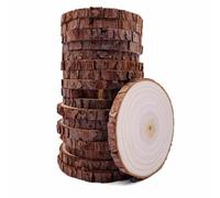 William Craft Rodajas de Madera Diámetro 9-10 cm 20 pcs Troncos Madera Decoracion Apto para Pirograbador de Madera, Pintura…