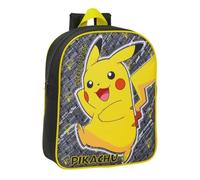 William Lamb Pokemon Pikachu Electric Type Black Casual Mochila Mochila Bolsa - Tamaño 31 cm (H) x 25 cm (W) x 9 cm (D) Videojuegos Merch Accesorios, Negro, Talla única