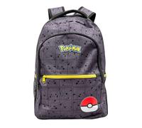 William Lamb Pokemon Pikachu Emotions and Poke Ball Grid Collage Mochila Mochila - Negro y Gris Talla Única, gris, 17 Inches