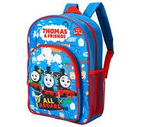 William Lamb Thomas the Tank Engine Kids Premium Mochila escolar de viaje con bolsillo lateral de malla y bolsillo frontal con cremallera, multicolor, 36,7 cm (altura), 26 cm (ancho), 13 cm