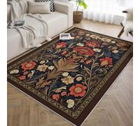 William Morris 200x300 Alfombra Large Salon Alfombrilla Arts and Crafts Floral Lavable Area Tapete for Dormitorio Comedor Antideslizante Resistente a Las Manchas Foldable Thin Vintage Border
