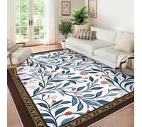 William Morris 60x90 Alfombra Large Salon Alfombrilla Neutral Moderno Lavable Deep Navy Area Tapete for Dormitorio Comedor Antideslizante Resistente a Manchas Foldable Thin Willow Vine botanico