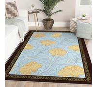 William Morris 80x150 Alfombra Large Salon Alfombrilla Arts and Crafts Floral Vine Estampado Lavable Area Tapete for Dormitorio Comedor Antideslizante Resistente a Manchas Foldable Thin Entrada