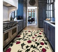 William Morris Alfombra 200x300 de área Sala Estar Alfombrilla Lavables Neutro Rose Vine Tapete Fina y Suave Suelo Interior no Deslizante Crema Rosa Floral para Dormitorio bajo la del