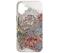 William Morris Art Nouveau Honeysuckle Obra de Arte Carcasa para iPhone 16 Plus