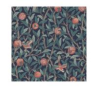 William Morris At Home Bird & Pomegranate Navy Blue Papel pintado no tejido 10 m x 52 cm, fácil de poner y quitar, 1005 x 52 cm