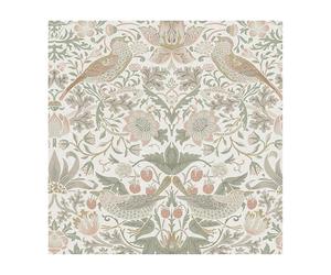 William Morris At Home Strawberry Thief Sage & Pink - Papel pintado no tejido (10 m x 52 cm, fácil de poner y quitar, 1005 x 52 cm)
