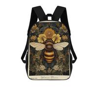 William Morris Bee And Flowers Art Mochila Escolar, Secundaria, Preparatoria, Universidad, Mochila De Viaje Para El Campus, Viajes Al Aire Libre, Deportes 17inch