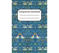 William Morris Birds Design Composition Notebook - 120 Ruled Pages