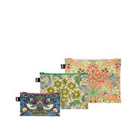 William Morris - Bolsillos con cremallera reciclados, verde, naranja/azul, maletín cosmético, verde, naranja/azul, L, maletín cosmético, Verde/Naranja/Azul, L, Maletín cosmético