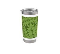 William Morris Branch Patrón botánico Hojas de bosque floral Vaso térmico de acero inoxidable de doble pared