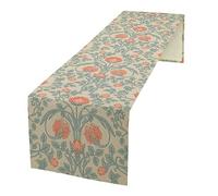 William Morris - Camino de mesa, diseño original, vintage, floral, rústico, botánico, camino de mesa para cocina, comedor, fiesta, picnic, decoración (madreselva) 13 x 60 pulgadas