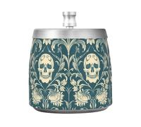 William Morris Cenicero de acero inoxidable con tapa para mesa de patio interior y exterior, portátil, antideslizante, decorativo, diseño clásico, ceniceros para decoración del hogar y oficina