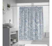 William Morris - Cortina de ducha con hojas tropicales, exótica, minimalista, botánica, decoración de baño, 100 x 180 cm, elegante diseño floral para un hogar elegante