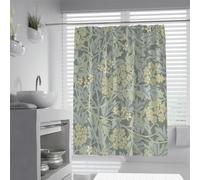 William Morris - Cortina de ducha floral, diseño colorido de flores de jazmín, 100% poliéster, decoración de baño, 180 x 240 cm, acento elegante para el hogar