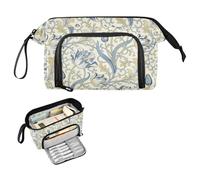 William Morris - Estuche para lápices de tulipanes azules clásico de gran capacidad, estuche de viaje con cierre para niños, estuche de viaje para lapices rosa