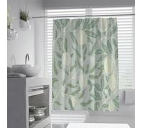 William Morris - Forro de cortina de ducha floral de granada verde salvia, diseño botánico de acuarela para baño, incluye ganchos, 100 x 180 cm