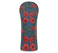 William Morris - Fundas para cabeza de palo de golf, color rojo Alabia Poppy, de cuero premium, impermeable, con etiquetas de números para conductor, maderas y protector híbrido para carro de golf