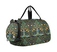 William Morris Green Life Tree - Bolsa deportiva multifuncional con compartimento para zapatos, para viajes, natación, baile, ballet