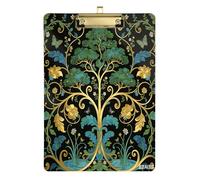 William Morris Green Life Tree - Portapapeles para escuela de enfermería transparente para profesores imprescindibles para el aula de primaria, tamaño 9 x 12.5 pulgadas, tablas para escribir