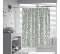 William Morris - Juego de cortinas de ducha con diseño de caléndula verde salvia, impermeable, lavable, con ganchos, 100 x 180 cm, elegante diseño de acuarela para decoración del hogar