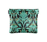William Morris - Monederos de cuero con estampado de cachemira turquesa para mujeres y hombres, bolsas de organización convenientes para mujeres, niños y niñas