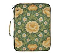 William Morris - Organizador de carpetas expandible, diseño vintage de flores naranjas, incluye bolsillo con cremallera de 1.5 pulgadas, organizador de 3 anillos con cierre de cremallera para