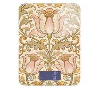 William Morris Pink Lily - Báscula de cocina pequeña con pantalla LCD para alimentos, 11 libras/0 18 onzas, 5 kg/5 g (Escenario) de cocina a pequeña escala con 4 unidades para espresso, espresso, pesa