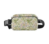William Morris Pink Lily - Riñonera de moda para hombres y mujeres, gran capacidad, con correa ajustable para viajes, compras, correr