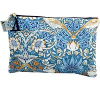William Morris Strawberry Theif - Neceser (tamaño Grande), Blue, 25cm x 17cm x 1.5cm, Bolsa Suave con Cierre de Cremallera