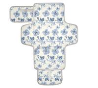 William Morris Style Cat Paw Baby Blue - Cambiadores reutilizables para bebé con bolsillo de pañuelos para cambiador, cambiador de mesa, kit de estación de viaje para bebés, color azul