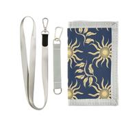 William Morris Style Design Sun Dark Blue - Carteras plegables para regalos geniales con cordón, Diseño estilo William Morris Sun Dark Blue, 1 size, Moda