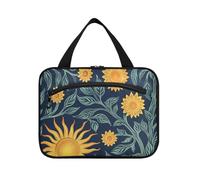 William Morris Sun Flower Azul Oscuro Amarillo Kit de viaje colgante para hombre con gancho, diseño chic para mujer, bolso de viaje para mujer, L, William Morris - Flor de sol azul oscuro y amarillo