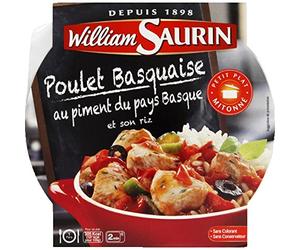 William Saurin Baskais Pollo con chile Espelet y arroz - Plato microondas 285 g